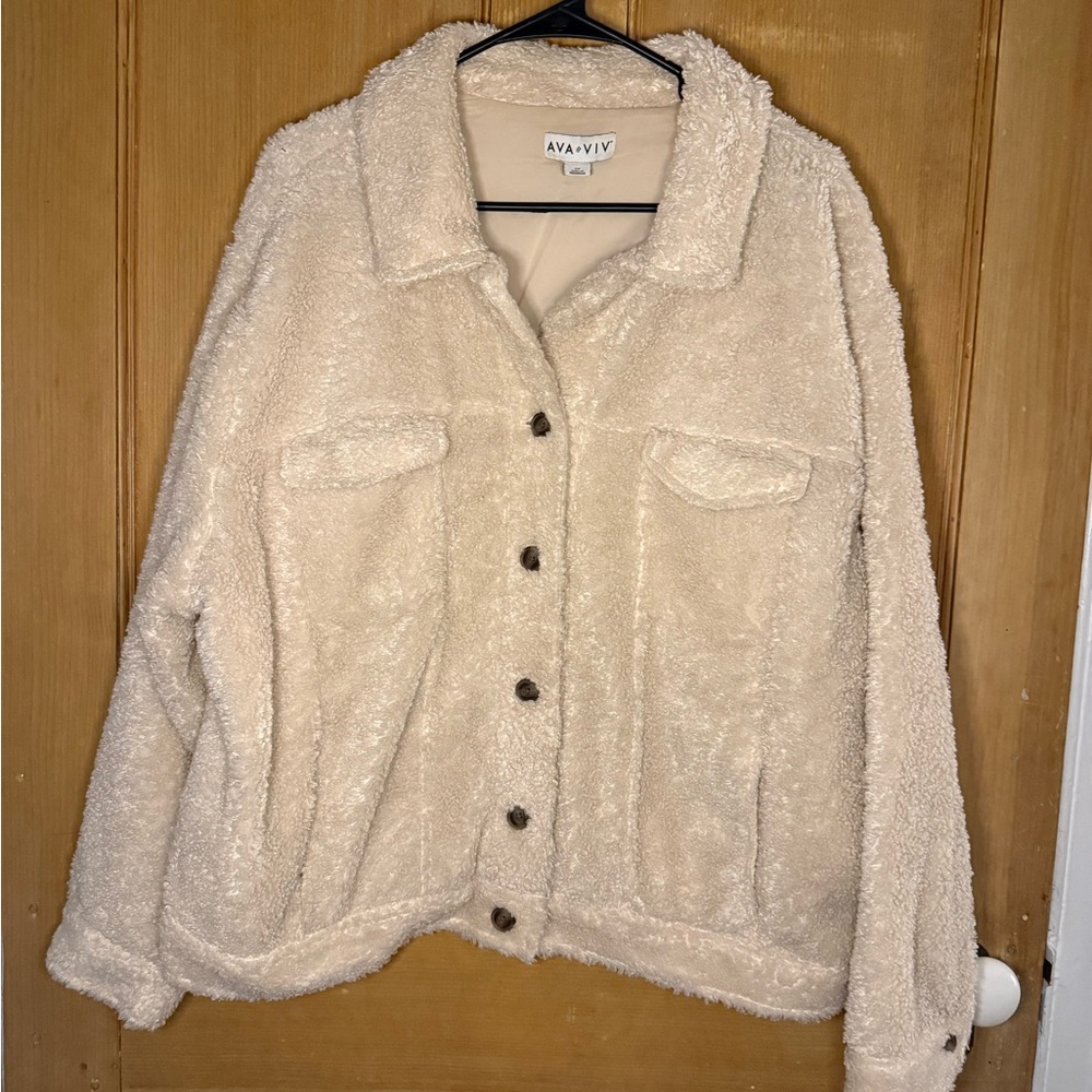 Ava & Viv Tan Teddy Jacket